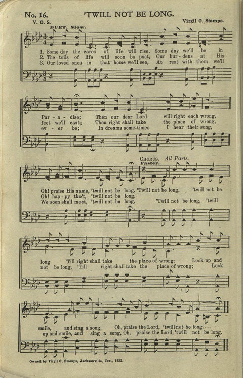 Hallelujahs: for Sunday Schools, Singing-Schools, Revivals, Conventions and General Use in Christian Work and Worship page 16
