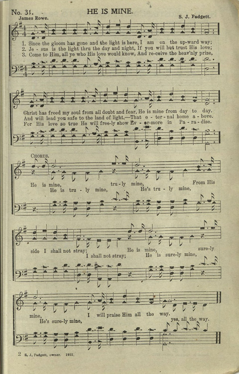 Hallelujahs: for Sunday Schools, Singing-Schools, Revivals, Conventions and General Use in Christian Work and Worship page 31