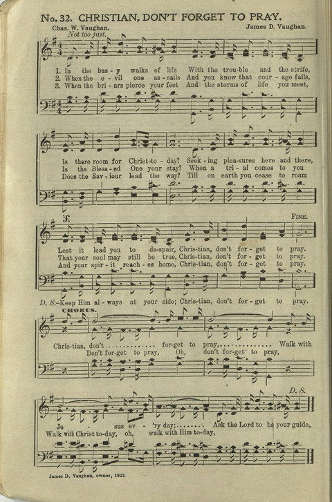 Hallelujahs: for Sunday Schools, Singing-Schools, Revivals, Conventions and General Use in Christian Work and Worship page 32