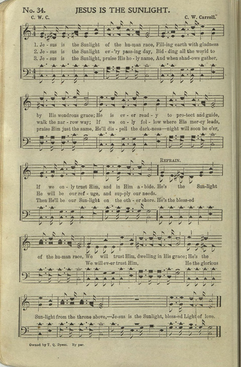 Hallelujahs: for Sunday Schools, Singing-Schools, Revivals, Conventions and General Use in Christian Work and Worship page 34