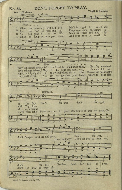 Hallelujahs: for Sunday Schools, Singing-Schools, Revivals, Conventions and General Use in Christian Work and Worship page 36