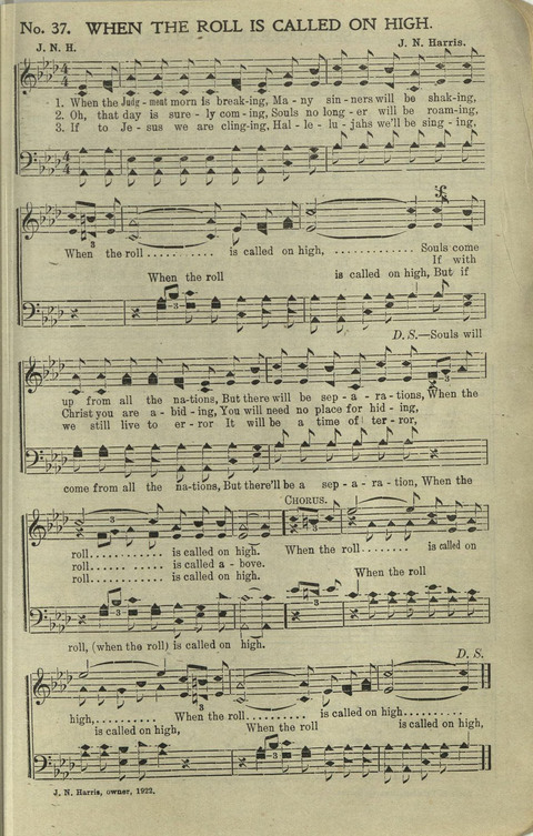 Hallelujahs: for Sunday Schools, Singing-Schools, Revivals, Conventions and General Use in Christian Work and Worship page 37
