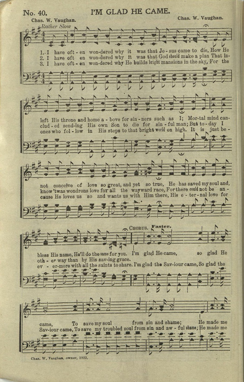 Hallelujahs: for Sunday Schools, Singing-Schools, Revivals, Conventions and General Use in Christian Work and Worship page 40