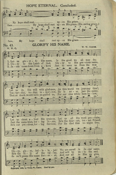 Hallelujahs: for Sunday Schools, Singing-Schools, Revivals, Conventions and General Use in Christian Work and Worship page 43