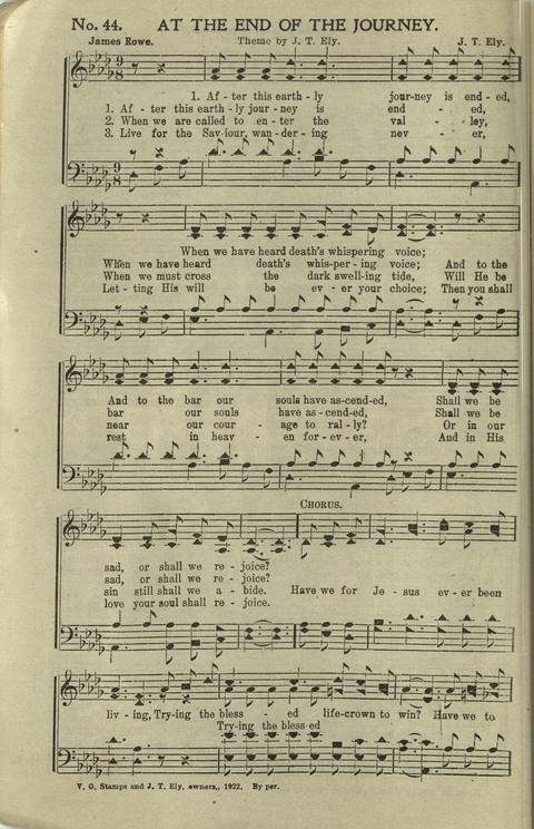 Hallelujahs: for Sunday Schools, Singing-Schools, Revivals, Conventions and General Use in Christian Work and Worship page 44