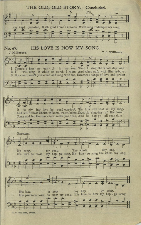 Hallelujahs: for Sunday Schools, Singing-Schools, Revivals, Conventions and General Use in Christian Work and Worship page 69