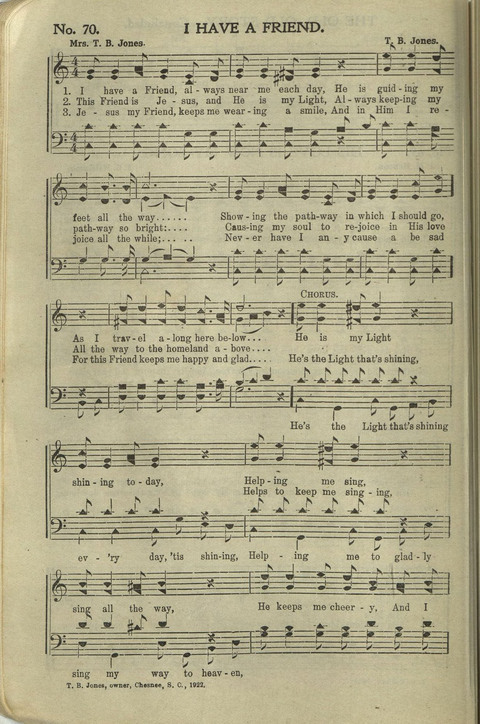 Hallelujahs: for Sunday Schools, Singing-Schools, Revivals, Conventions and General Use in Christian Work and Worship page 70