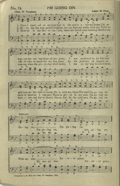 Hallelujahs: for Sunday Schools, Singing-Schools, Revivals, Conventions and General Use in Christian Work and Worship page 74