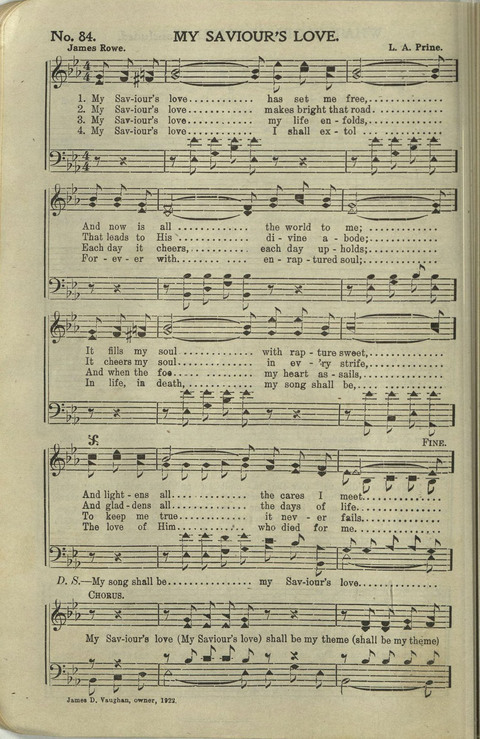 Hallelujahs: for Sunday Schools, Singing-Schools, Revivals, Conventions and General Use in Christian Work and Worship page 84