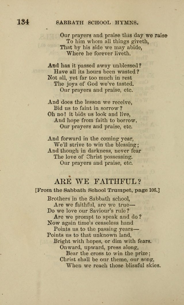 Hymns for the use of the Sabbath School of the Second Reformed Church, Albany N. Y. page 134