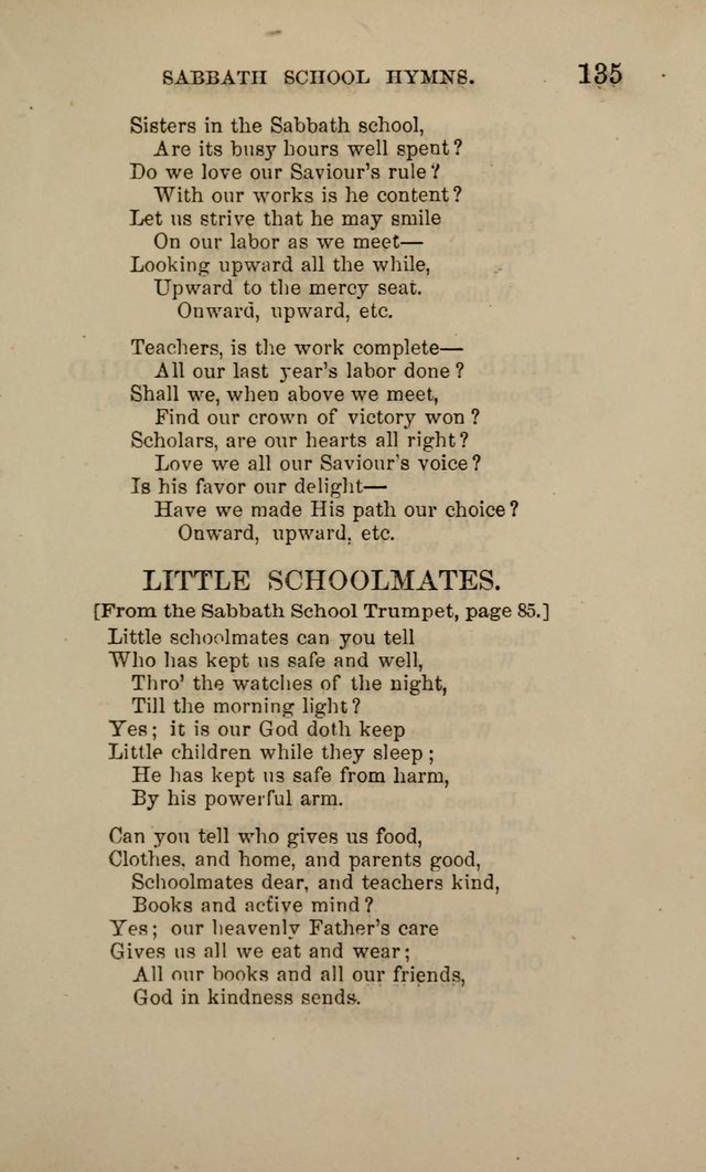 Hymns for the use of the Sabbath School of the Second Reformed Church, Albany N. Y. page 135