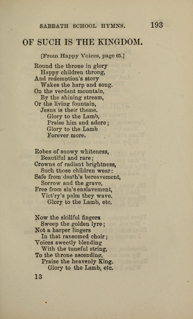 Hymns for the use of the Sabbath School of the Second Reformed Church, Albany N. Y. page 195