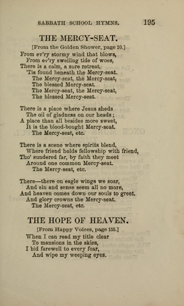 Hymns for the use of the Sabbath School of the Second Reformed Church, Albany N. Y. page 197