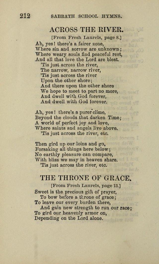 Hymns for the use of the Sabbath School of the Second Reformed Church, Albany N. Y. page 214