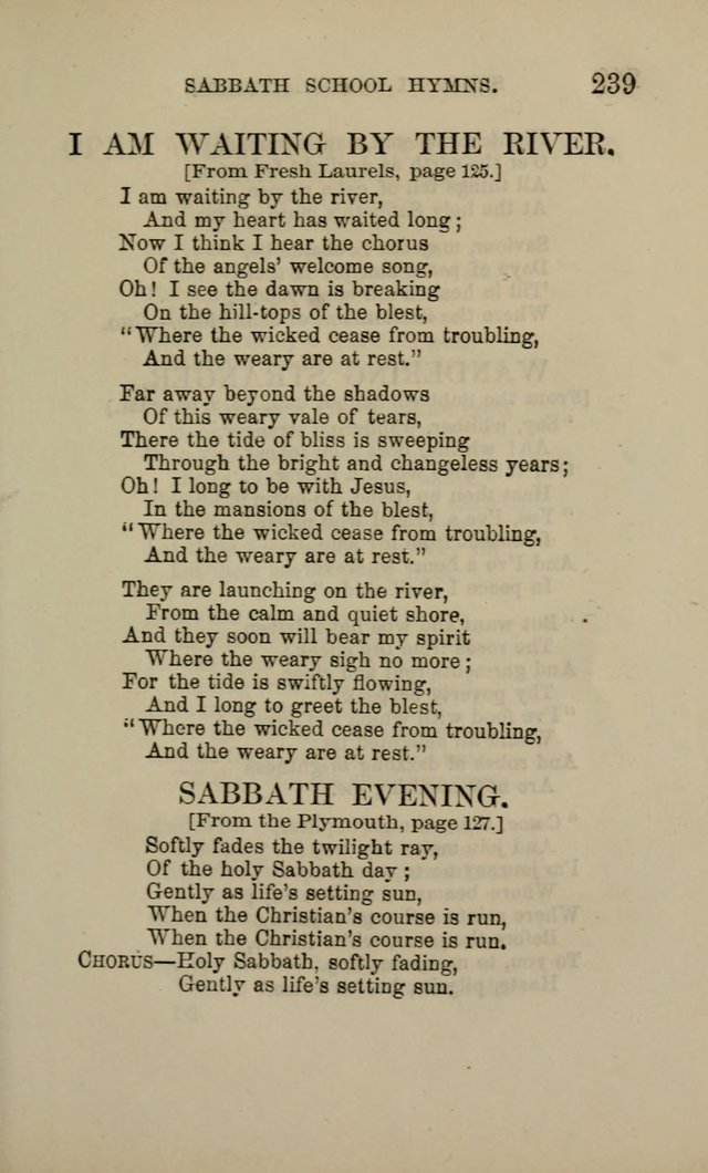 Hymns for the use of the Sabbath School of the Second Reformed Church, Albany N. Y. page 241