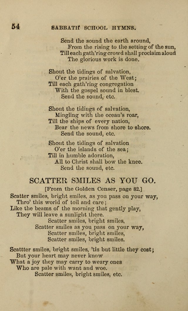 Hymns for the use of the Sabbath School of the Second Reformed Church, Albany N. Y. page 54