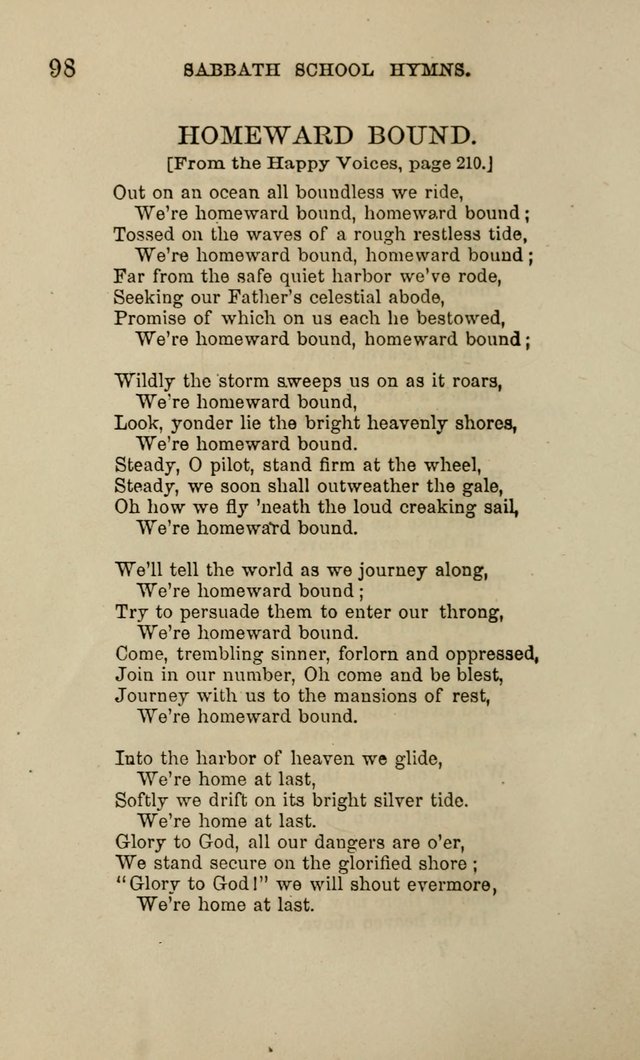 Hymns for the use of the Sabbath School of the Second Reformed Church, Albany N. Y. page 98