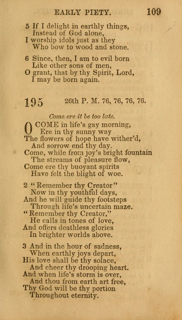 Hymns for Sunday Schools, Youth, and Children page 109