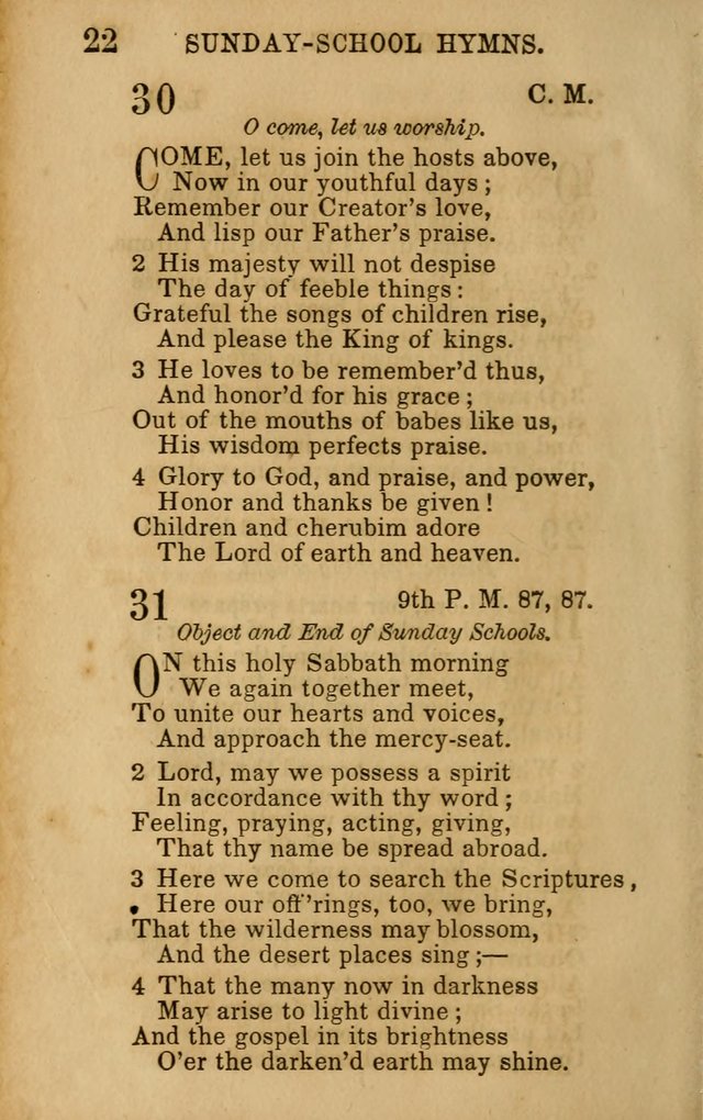 Hymns for Sunday Schools, Youth, and Children page 22