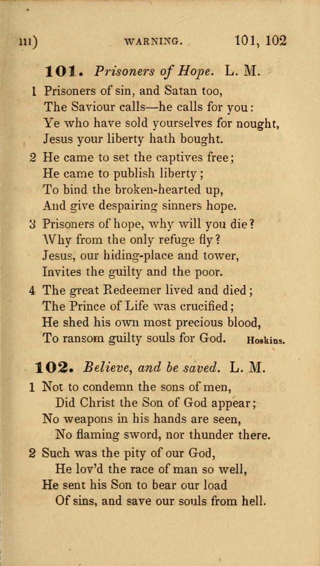 Hymns for Social Worship: selected from Watts, Doddridge, Newton, Cowper, Steele and others page 111