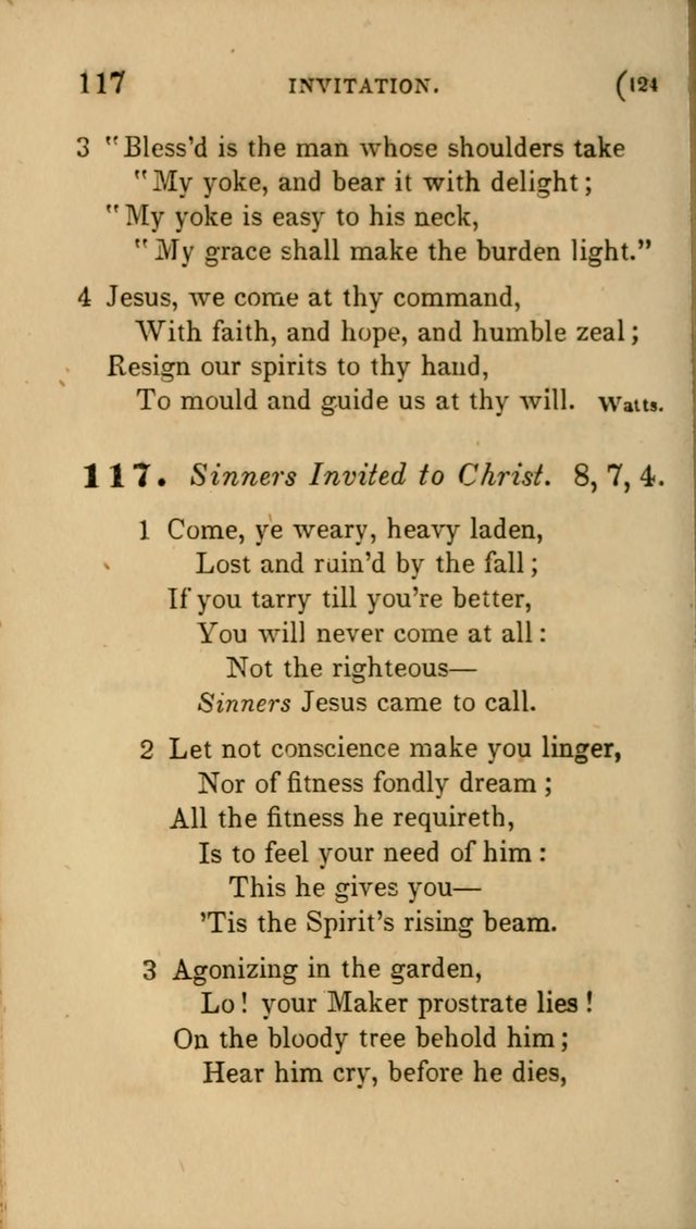Hymns for Social Worship: selected from Watts, Doddridge, Newton, Cowper, Steele and others page 124