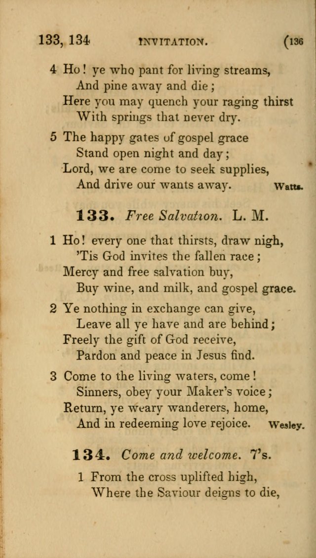 Hymns for Social Worship: selected from Watts, Doddridge, Newton, Cowper, Steele and others page 136