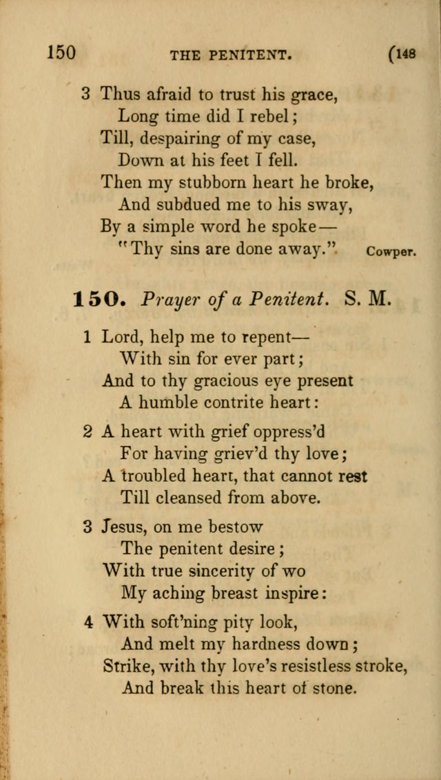 Hymns for Social Worship: selected from Watts, Doddridge, Newton, Cowper, Steele and others page 148
