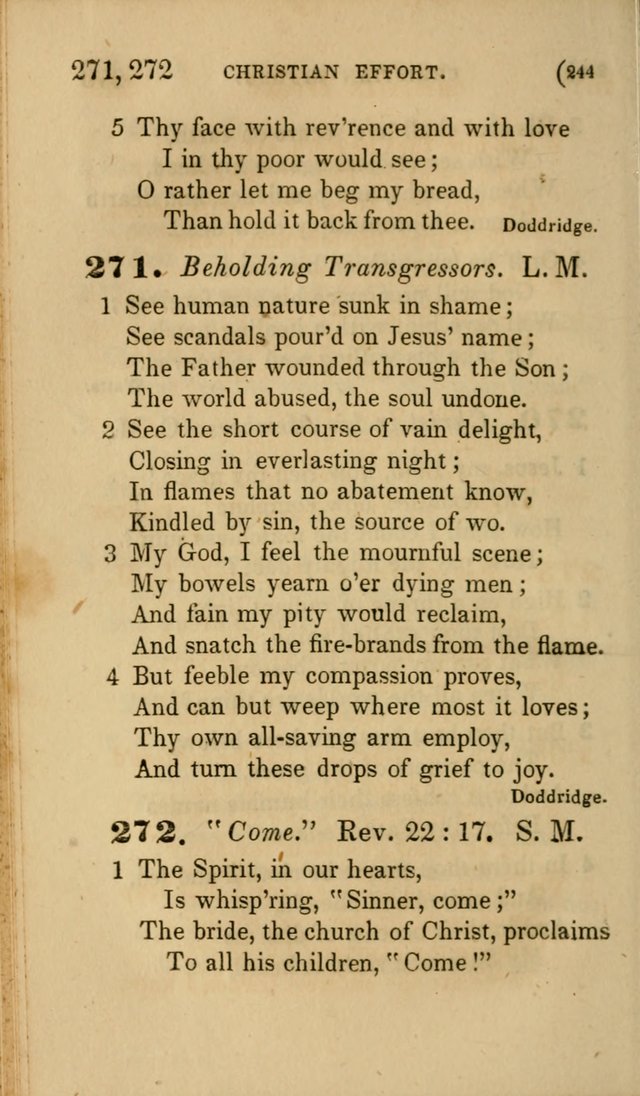 Hymns for Social Worship: selected from Watts, Doddridge, Newton, Cowper, Steele and others page 244
