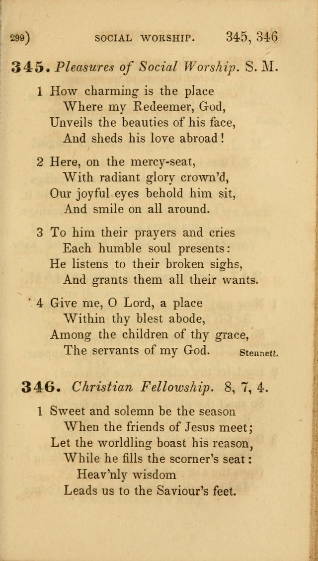 Hymns for Social Worship: selected from Watts, Doddridge, Newton, Cowper, Steele and others page 299