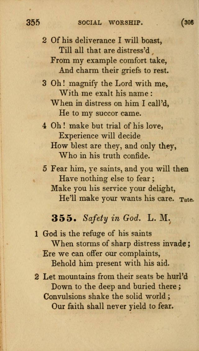 Hymns for Social Worship: selected from Watts, Doddridge, Newton, Cowper, Steele and others page 306
