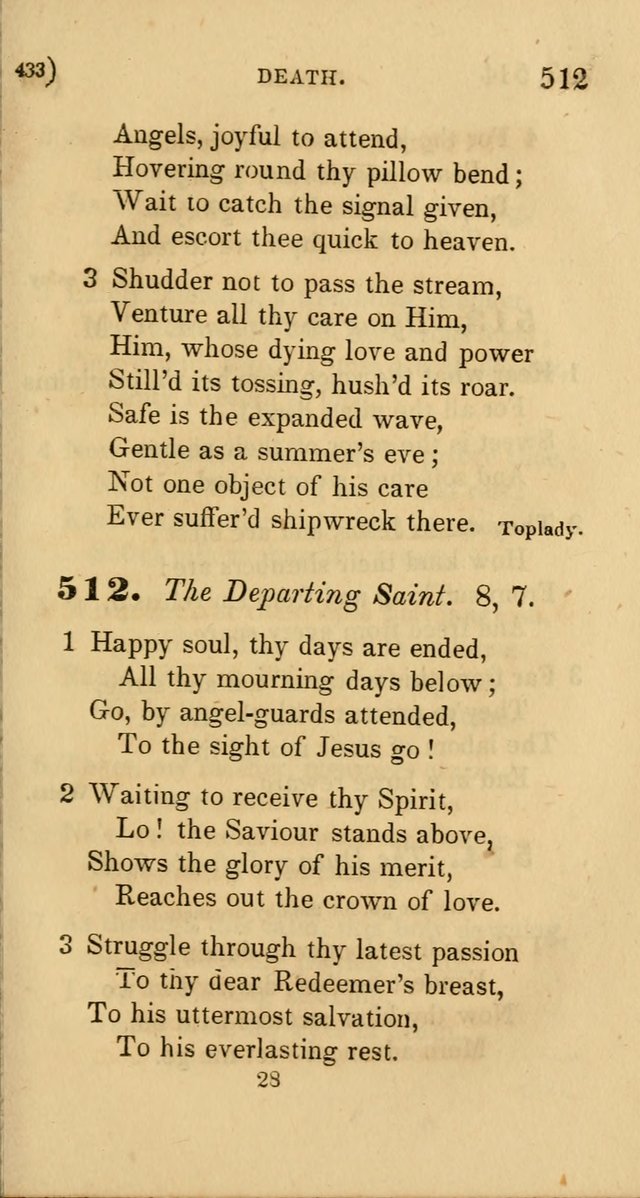 Hymns for Social Worship: selected from Watts, Doddridge, Newton, Cowper, Steele and others page 433