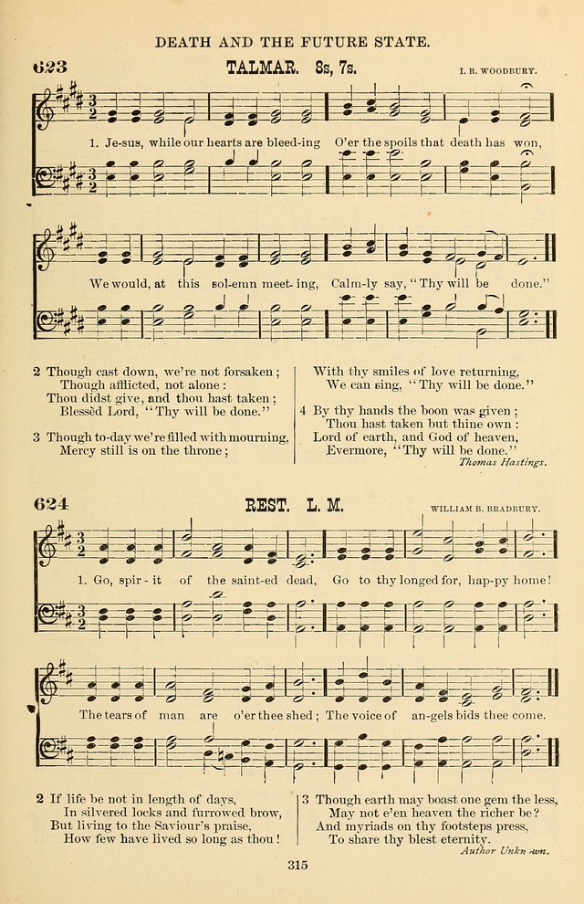 Hymn and Tune Book of the Methodist Episcopal Church, South (Round Note Ed.) page 315