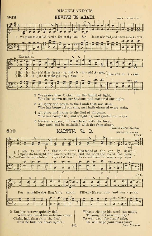 Hymn and Tune Book of the Methodist Episcopal Church, South (Round Note Ed.) page 451