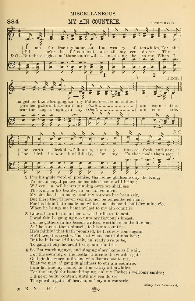Hymn and Tune Book of the Methodist Episcopal Church, South (Round Note Ed.) page 465