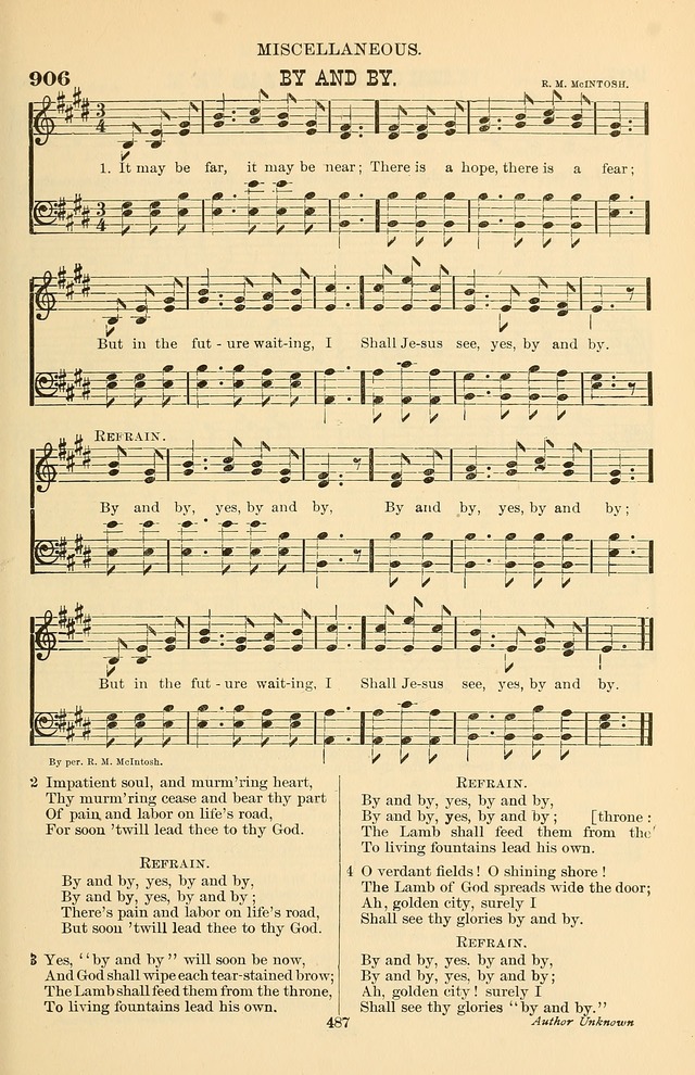 Hymn and Tune Book of the Methodist Episcopal Church, South (Round Note Ed.) page 487
