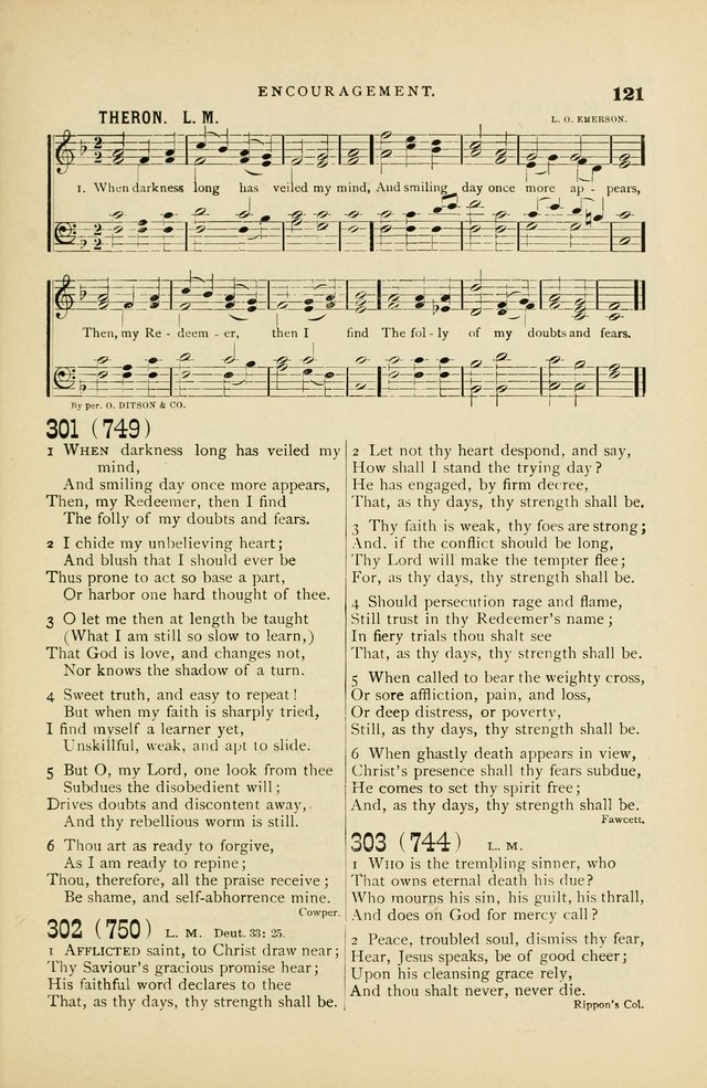 Hymn and Tune Book for Use in Old School or Primitive Baptist Churches page 121