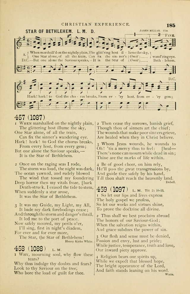 Hymn and Tune Book for Use in Old School or Primitive Baptist Churches page 185