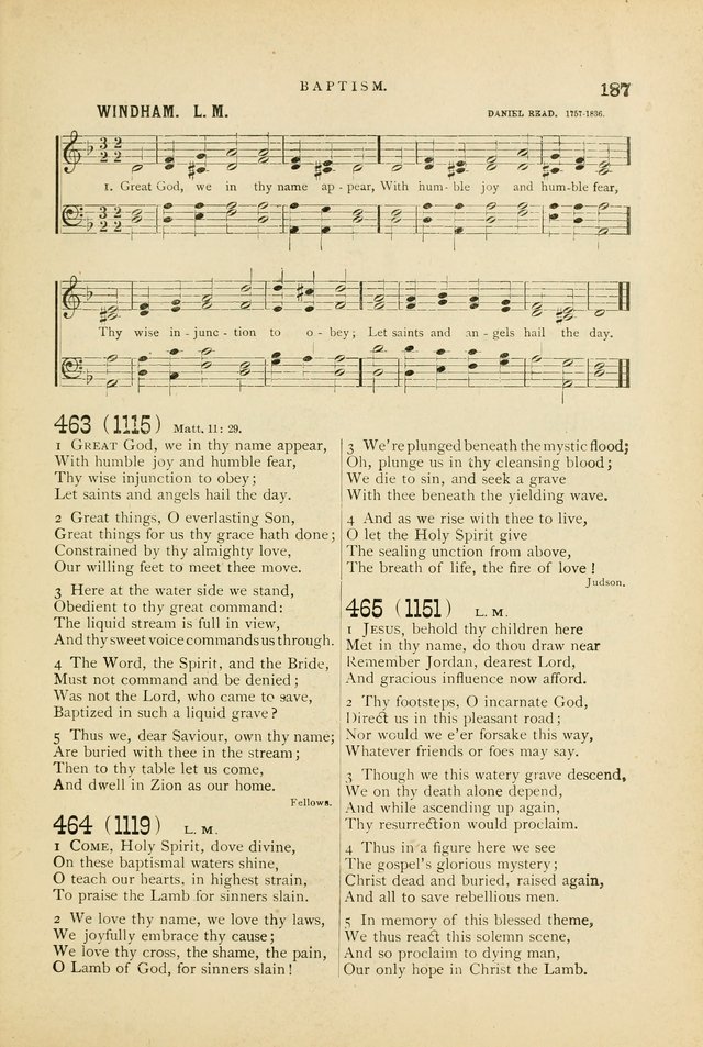 Hymn and Tune Book for Use in Old School or Primitive Baptist Churches page 187