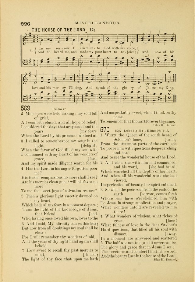 Hymn and Tune Book for Use in Old School or Primitive Baptist Churches page 226