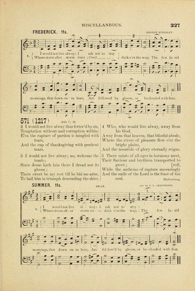 Hymn and Tune Book for Use in Old School or Primitive Baptist Churches page 227