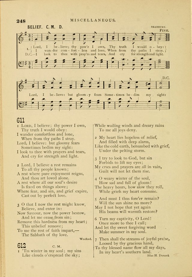 Hymn and Tune Book for Use in Old School or Primitive Baptist Churches page 248