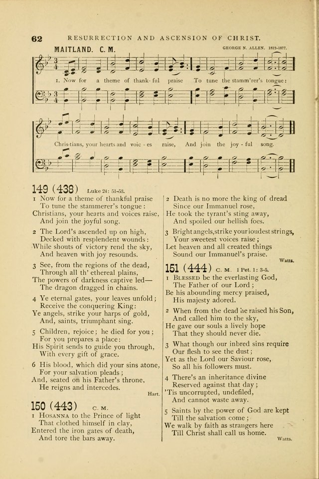 Hymn and Tune Book for Use in Old School or Primitive Baptist Churches page 62