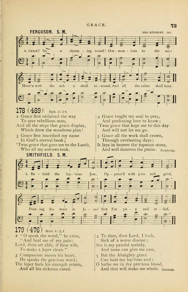 Hymn and Tune Book for Use in Old School or Primitive Baptist Churches page 73