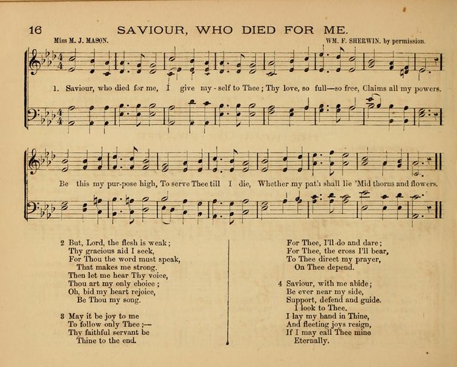 The Hymnary with Tunes: a collection of music for Sunday schools page 16