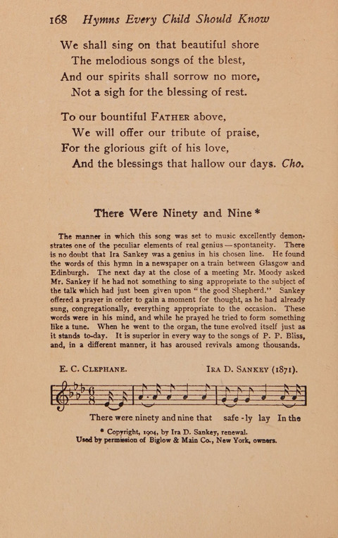 Hymns That Every Child Should Know: A selection of the best hymns of all nations for young people page 168