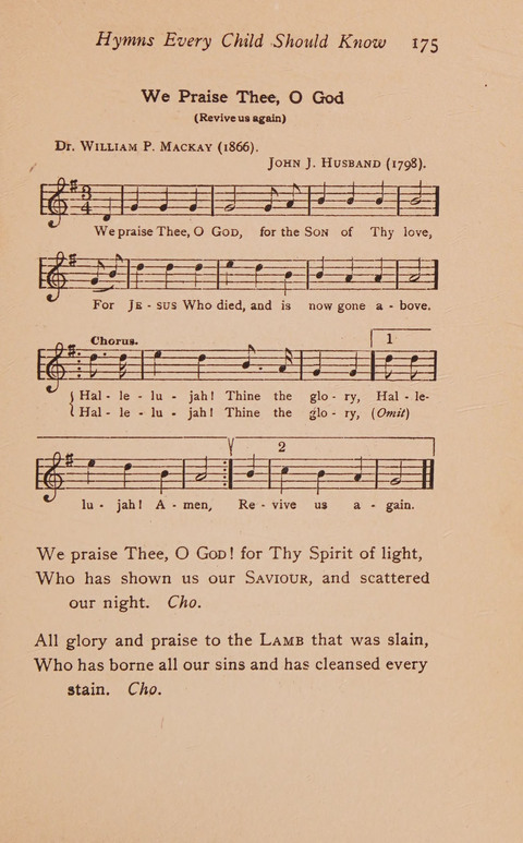 Hymns That Every Child Should Know: A selection of the best hymns of all nations for young people page 175