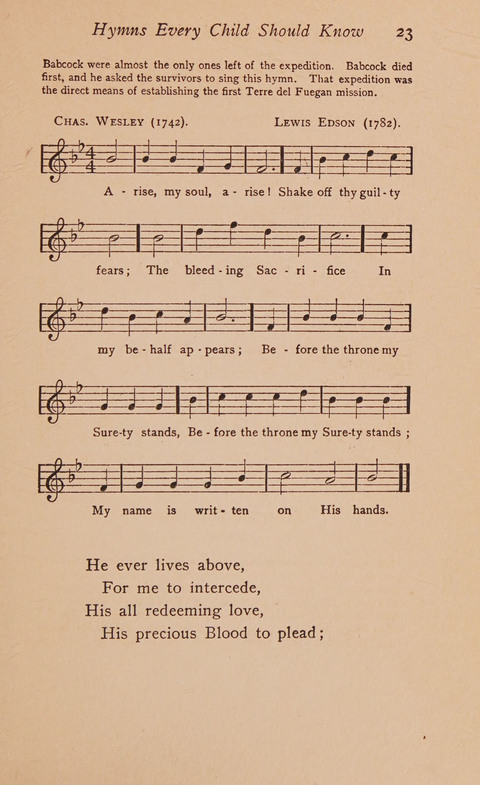 Hymns That Every Child Should Know: A selection of the best hymns of all nations for young people page 23