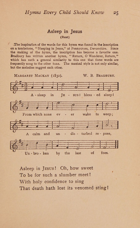 Hymns That Every Child Should Know: A selection of the best hymns of all nations for young people page 25