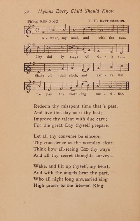 Hymns That Every Child Should Know: A selection of the best hymns of all nations for young people page 32