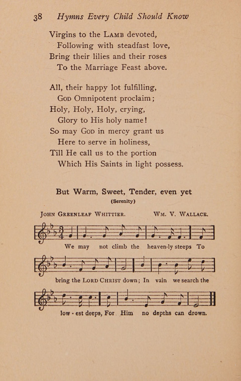 Hymns That Every Child Should Know: A selection of the best hymns of all nations for young people page 38